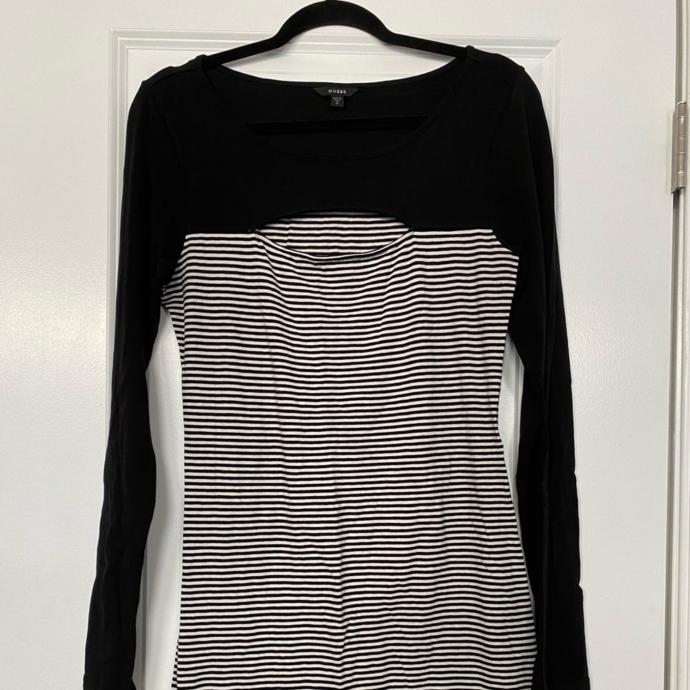 Guess striped dress w front cutout size xl